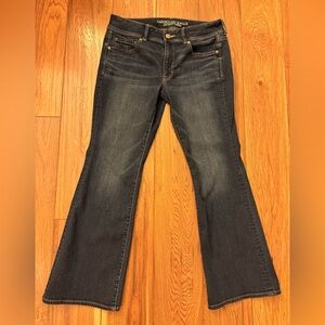 American Eagle Outfitters Dark Flare Jeans size 12 short